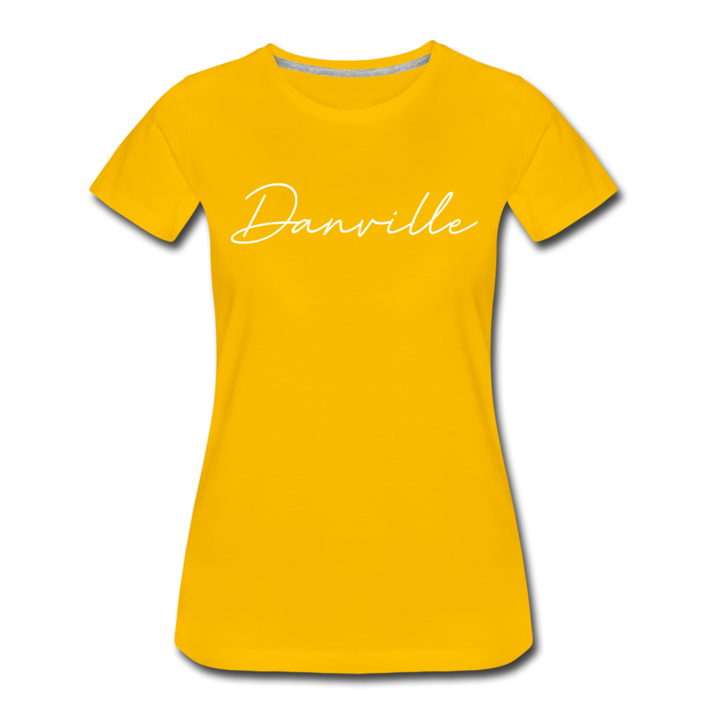 Danville Cursive Women's T-Shirt - sun yellow