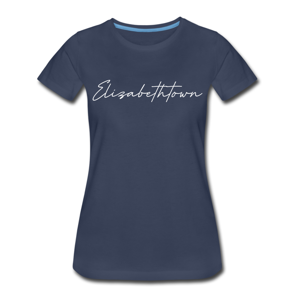 Elizabethtown Cursive Women's T-Shirt - navy