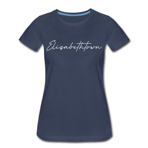 Elizabethtown Cursive Women's T-Shirt - navy