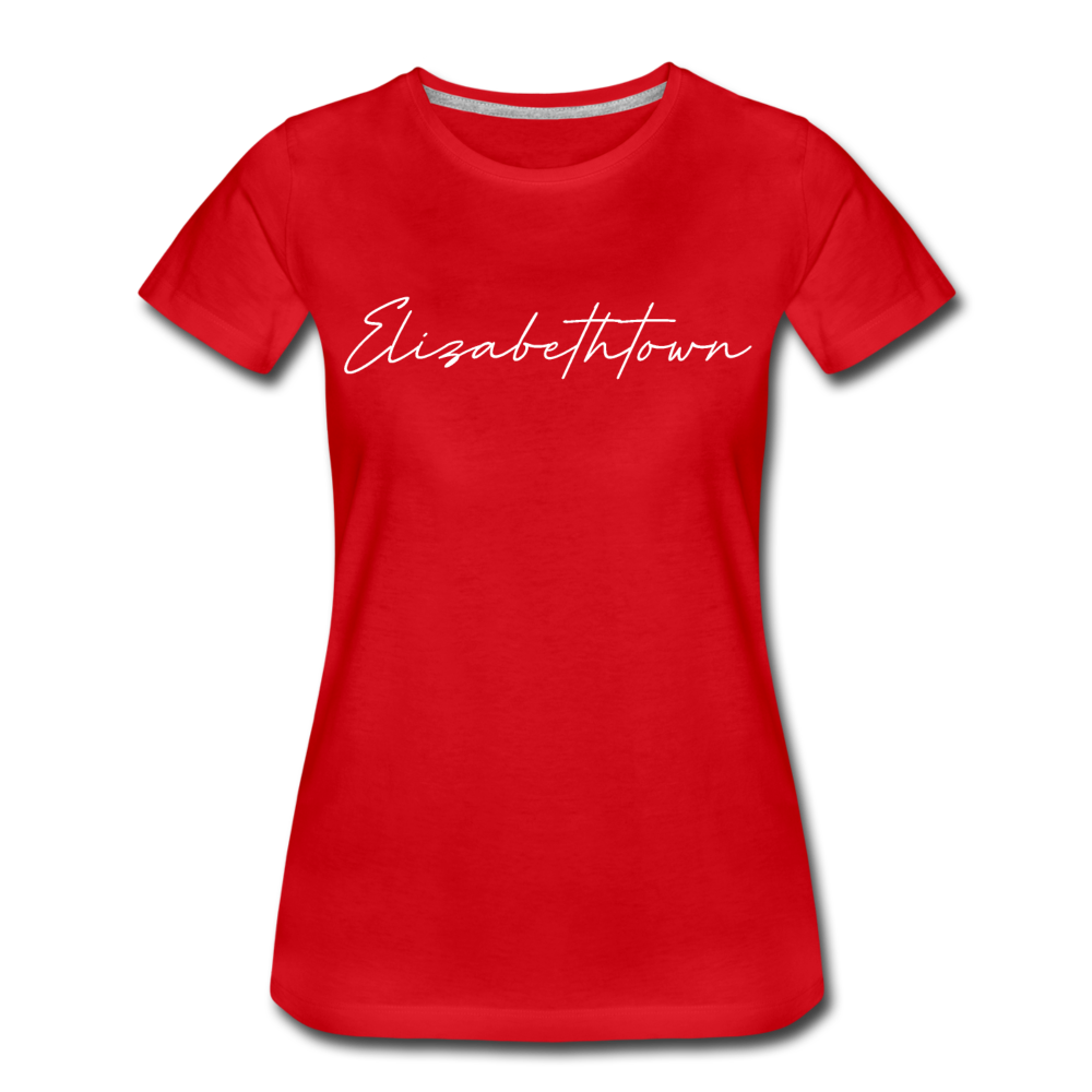 Elizabethtown Cursive Women's T-Shirt - red