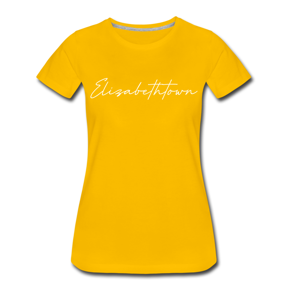 Elizabethtown Cursive Women's T-Shirt - sun yellow