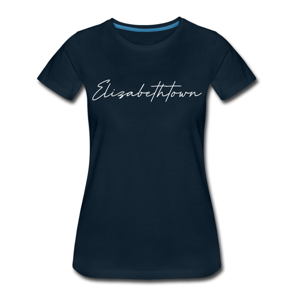 Elizabethtown Cursive Women's T-Shirt - deep navy