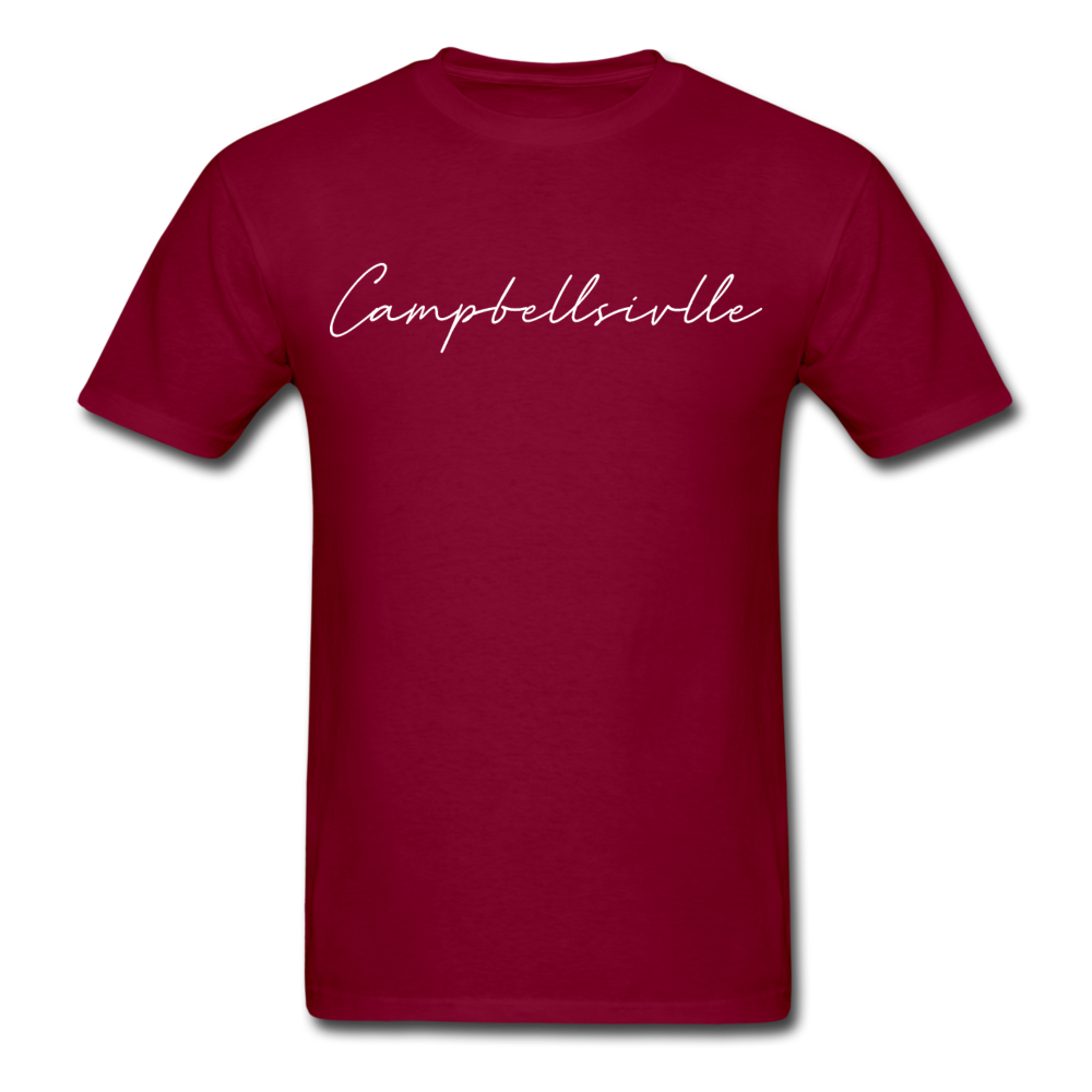 Campbellsville Cursive T-Shirt - burgundy