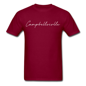 Campbellsville Cursive T-Shirt - burgundy