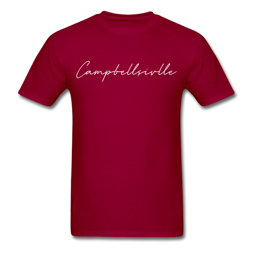 Campbellsville Cursive T-Shirt - dark red