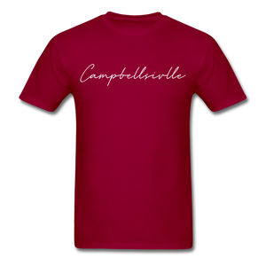 Campbellsville Cursive T-Shirt - dark red