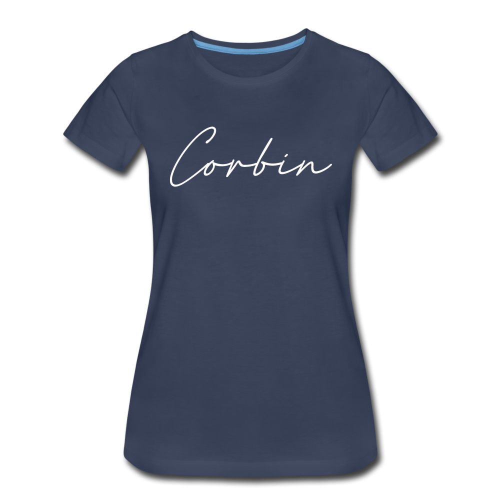 Corbin Cursive Women's T-Shirt - navy