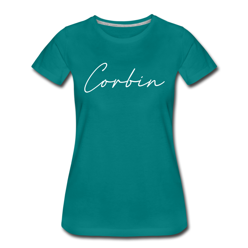 Corbin Cursive Women's T-Shirt - teal