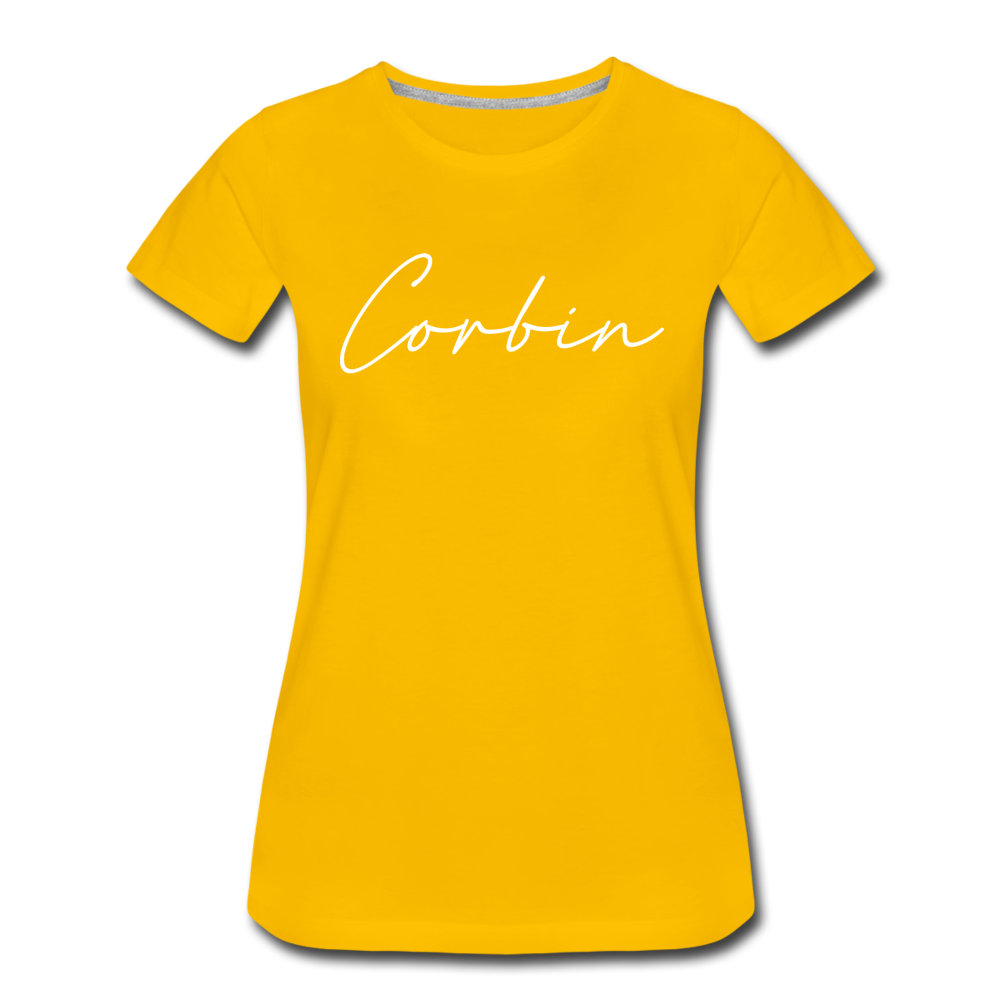 Corbin Cursive Women's T-Shirt - sun yellow