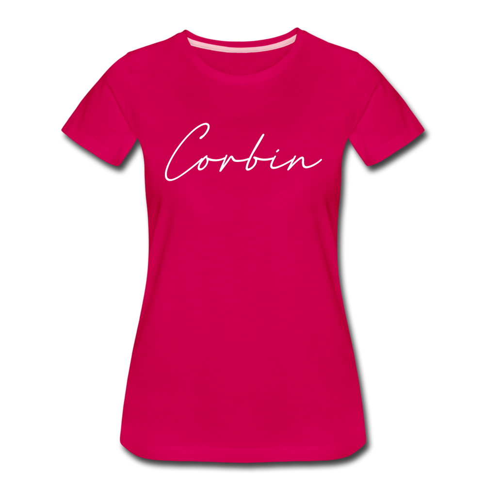 Corbin Cursive Women's T-Shirt - dark pink