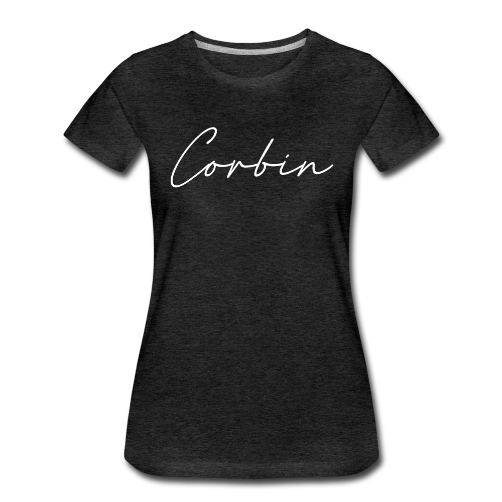 Corbin Cursive Women's T-Shirt - charcoal gray