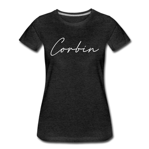 Corbin Cursive Women's T-Shirt - charcoal gray