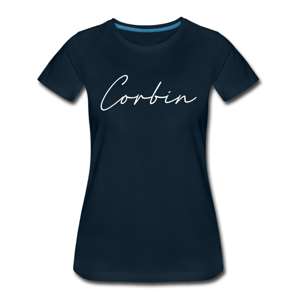 Corbin Cursive Women's T-Shirt - deep navy