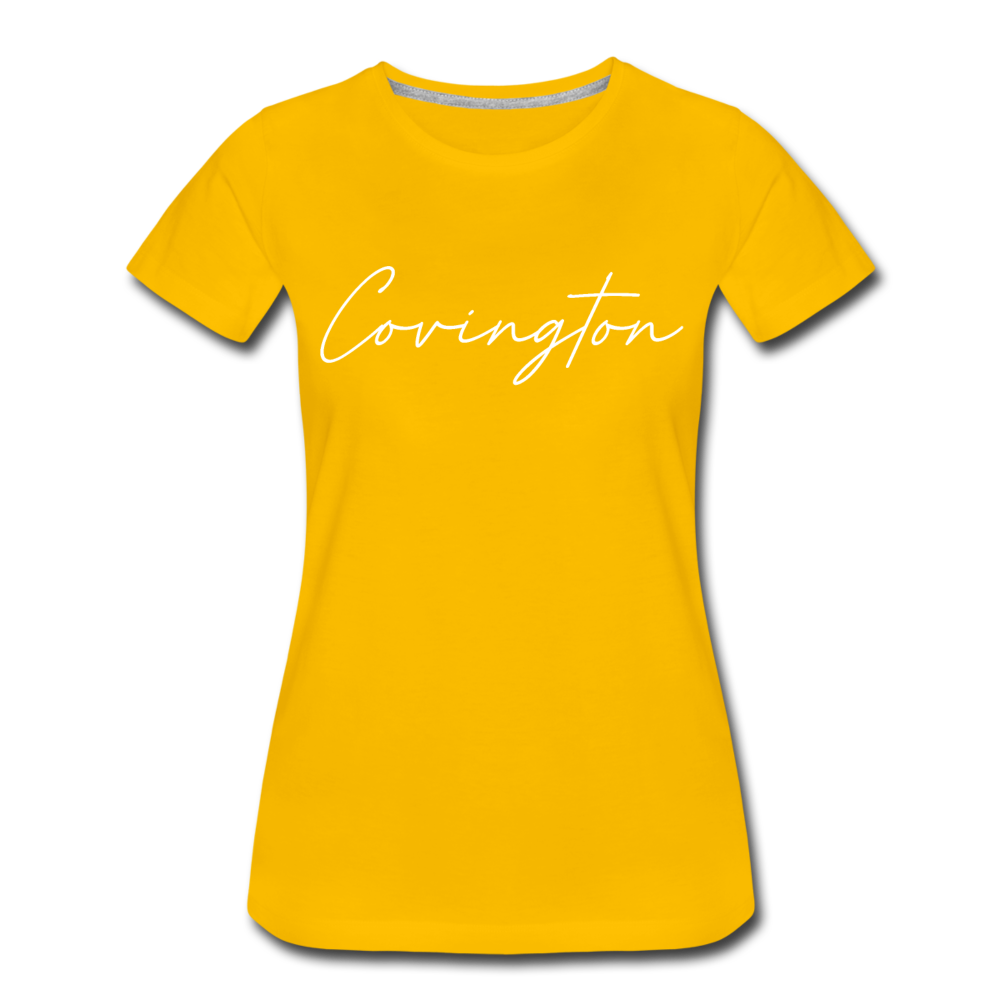 Covingston Cursive Women's T-Shirt - sun yellow