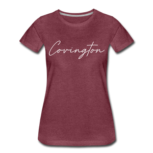 Covingston Cursive Women's T-Shirt - heather burgundy