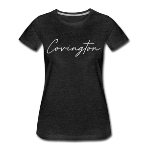 Covingston Cursive Women's T-Shirt - charcoal gray