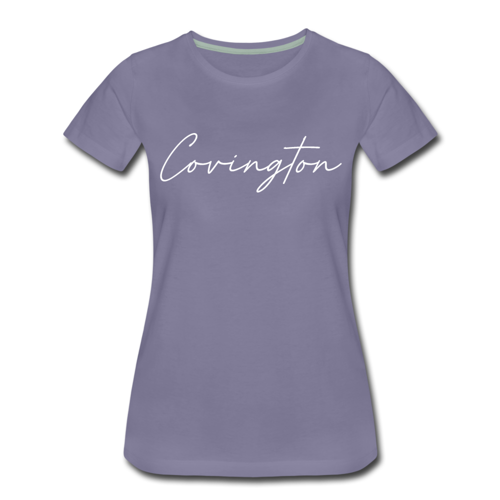 Covingston Cursive Women's T-Shirt - washed violet