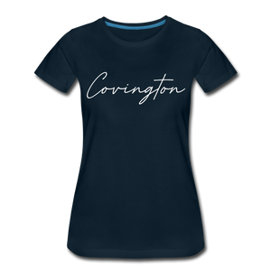 Covingston Cursive Women's T-Shirt - deep navy
