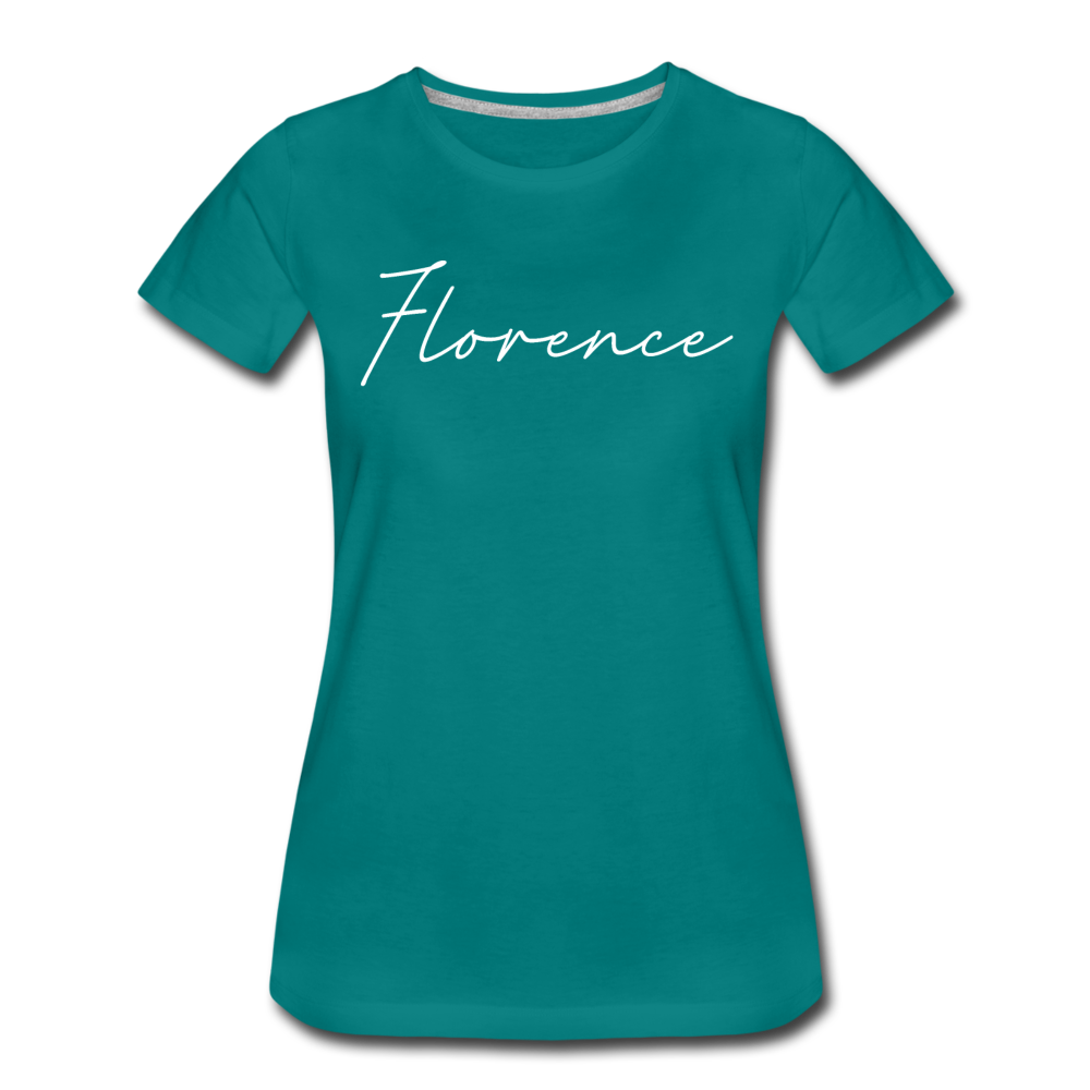 Florence Cursive Women's T-Shirt - teal