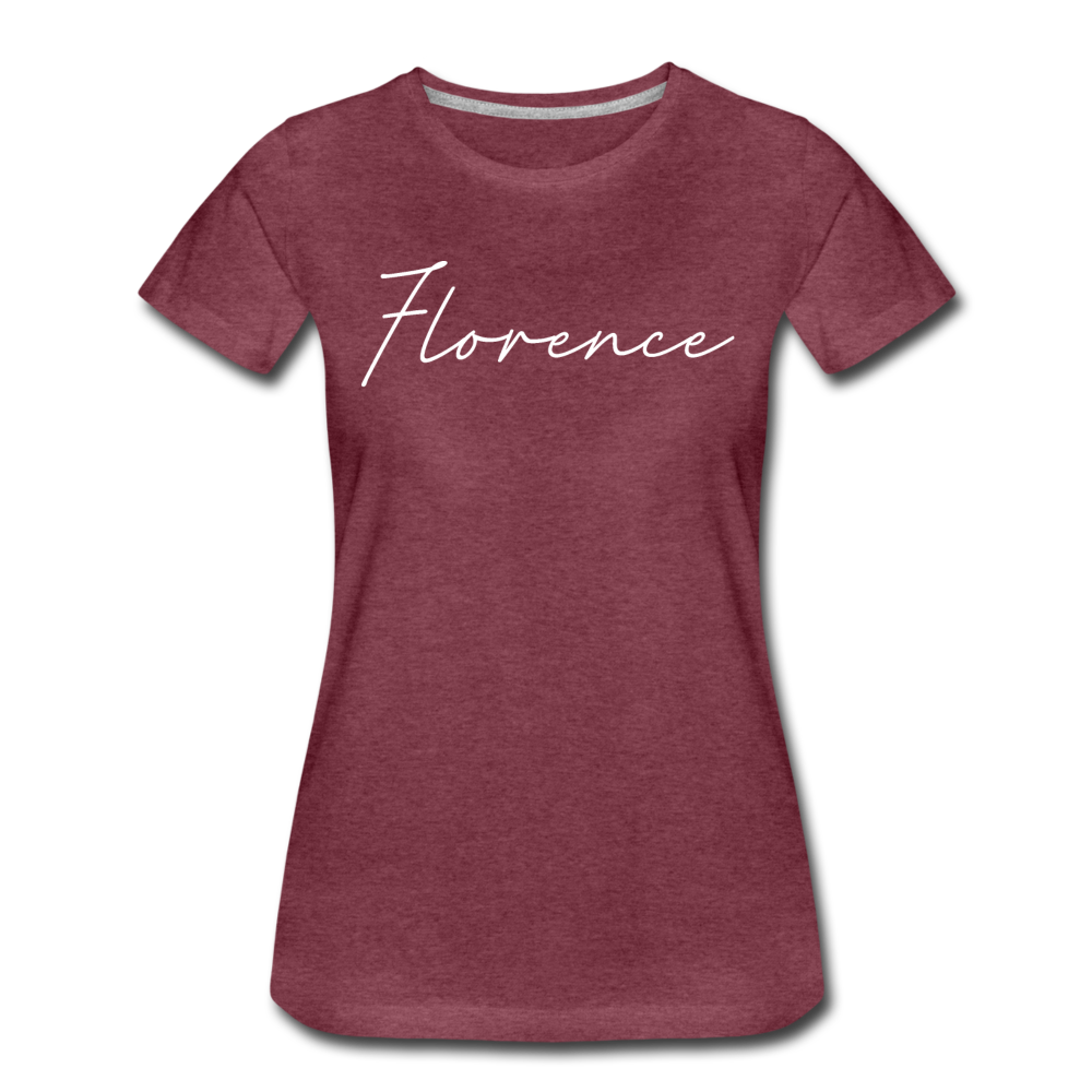 Florence Cursive Women's T-Shirt - heather burgundy