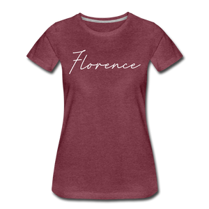 Florence Cursive Women's T-Shirt - heather burgundy