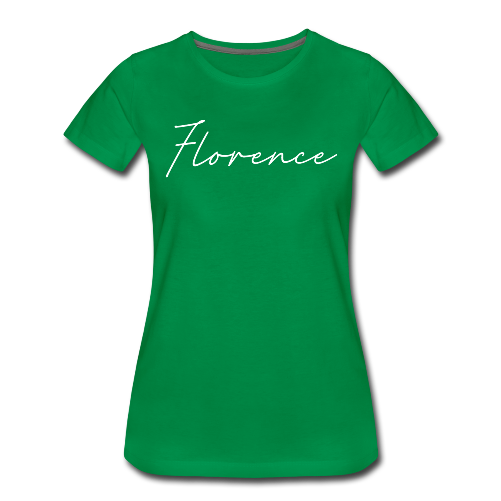 Florence Cursive Women's T-Shirt - kelly green