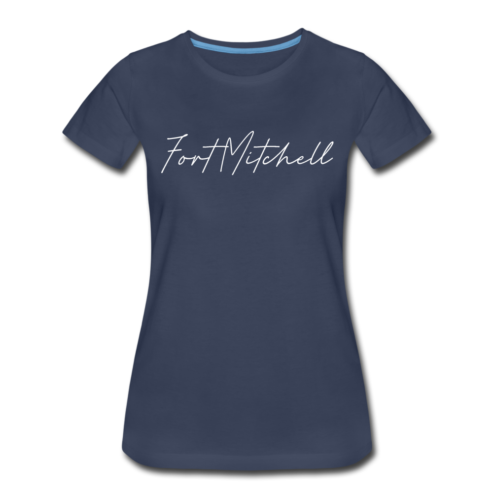 Fort Mitchell Cursive Women's T-Shirt - navy