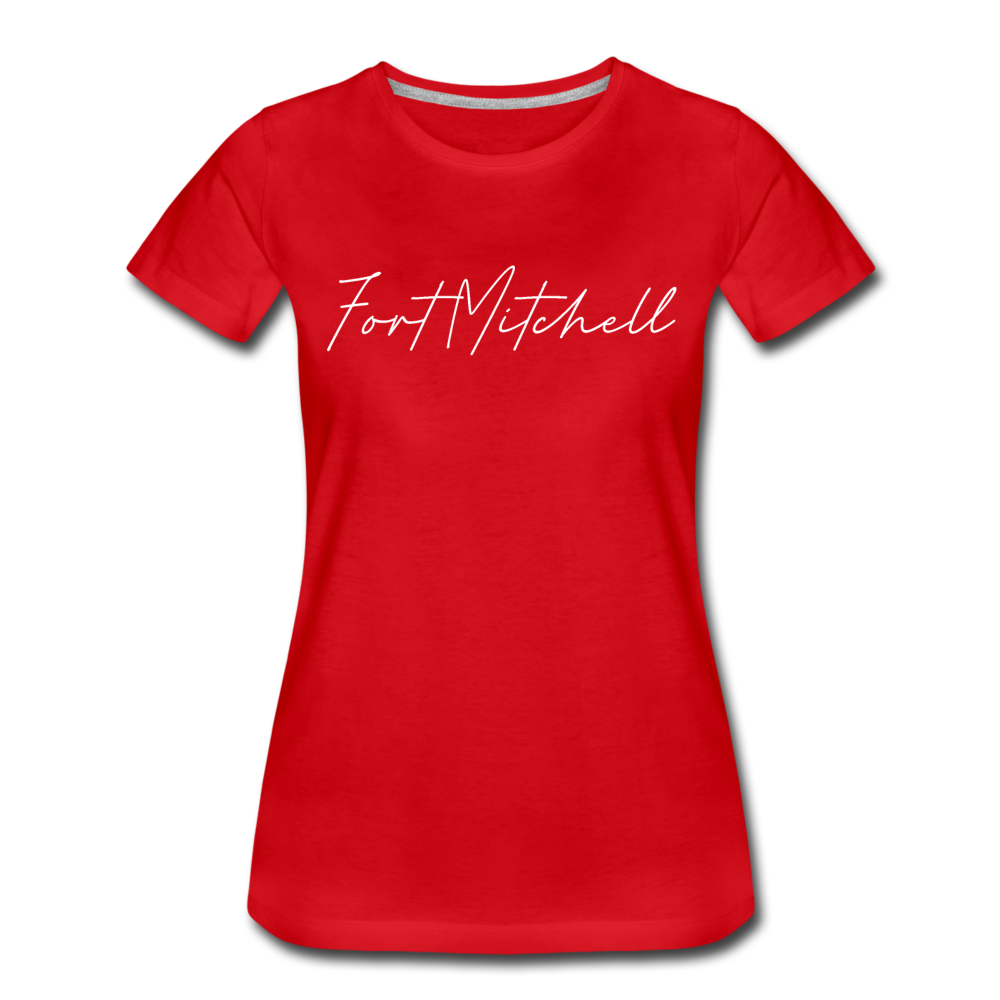 Fort Mitchell Cursive Women's T-Shirt - red