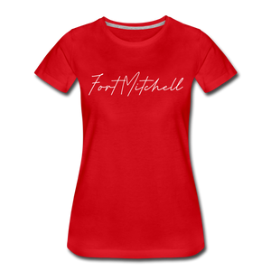 Fort Mitchell Cursive Women's T-Shirt - red