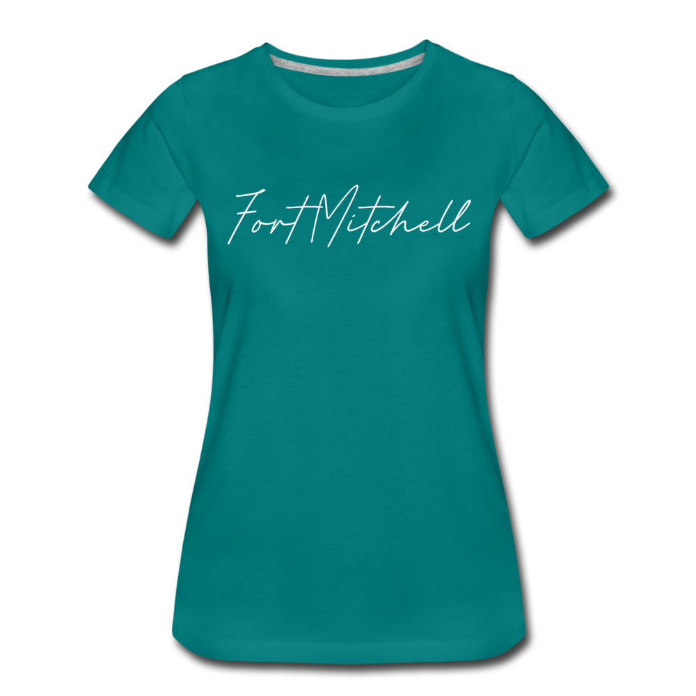 Fort Mitchell Cursive Women's T-Shirt - teal