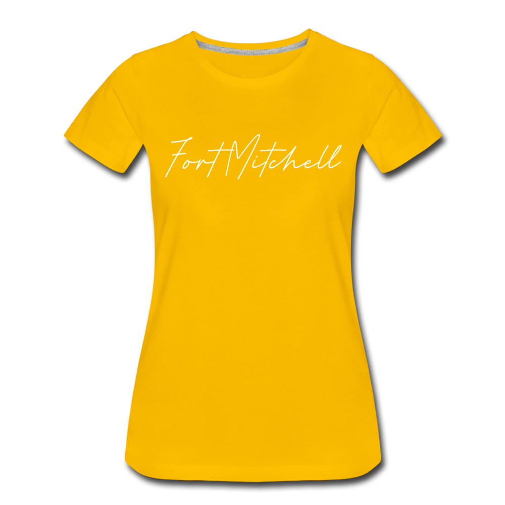 Fort Mitchell Cursive Women's T-Shirt - sun yellow