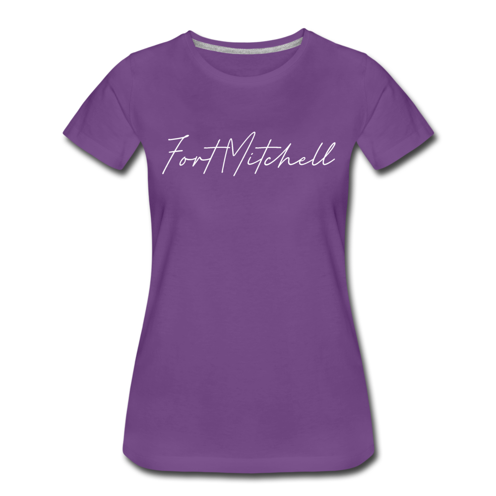 Fort Mitchell Cursive Women's T-Shirt - purple