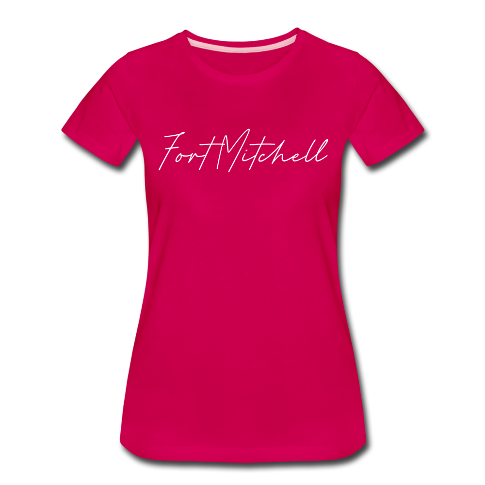 Fort Mitchell Cursive Women's T-Shirt - dark pink