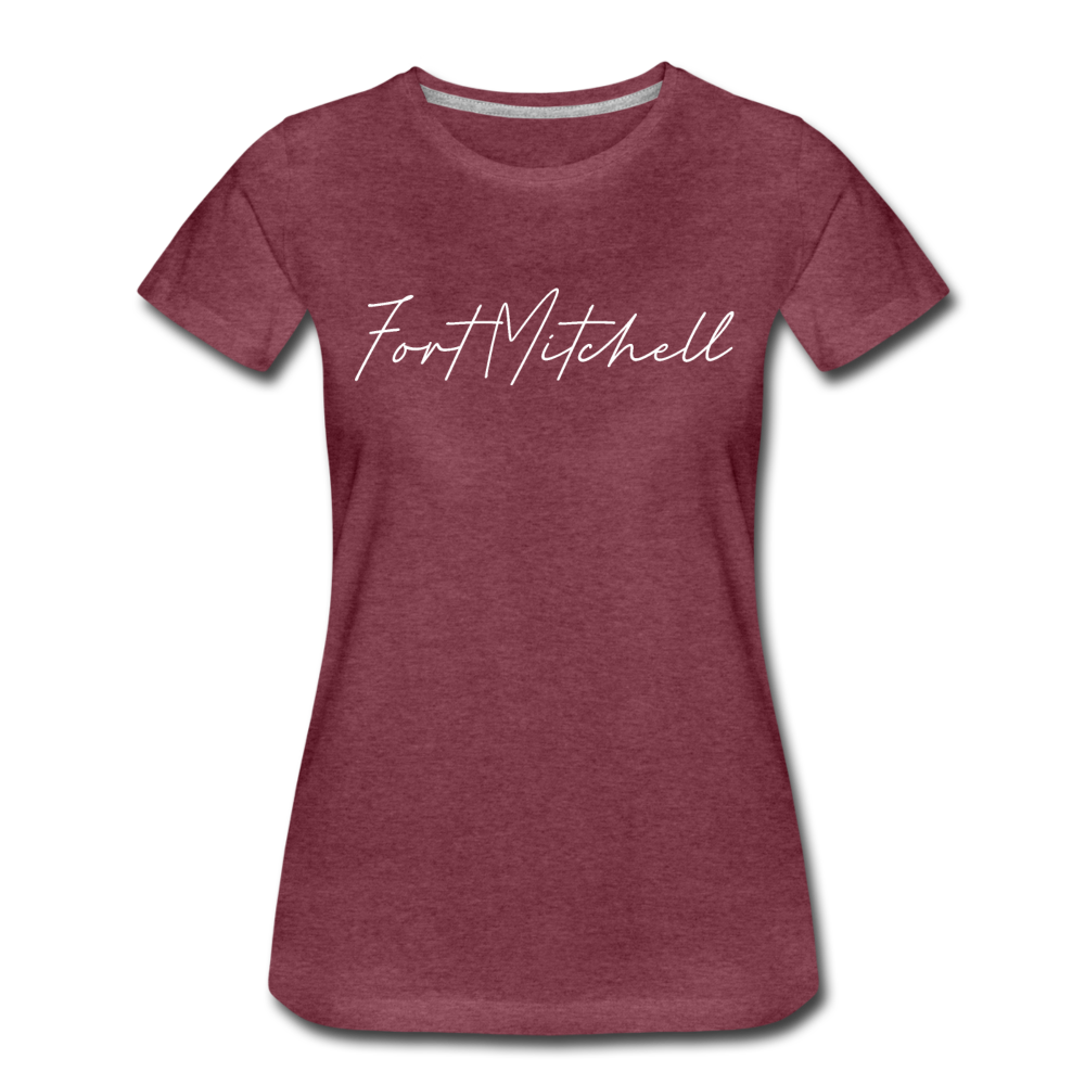 Fort Mitchell Cursive Women's T-Shirt - heather burgundy