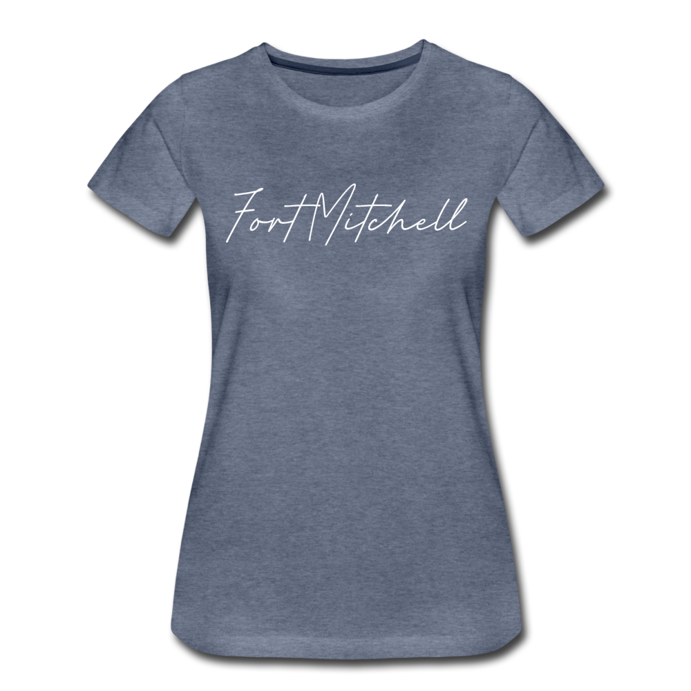 Fort Mitchell Cursive Women's T-Shirt - heather blue