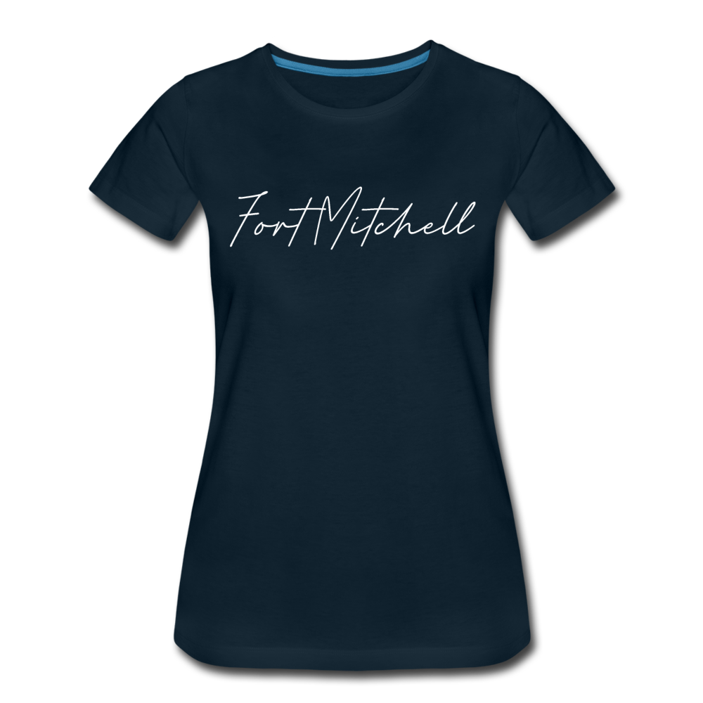 Fort Mitchell Cursive Women's T-Shirt - deep navy