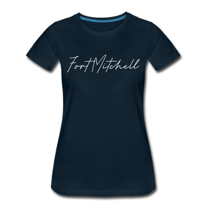 Fort Mitchell Cursive Women's T-Shirt - deep navy