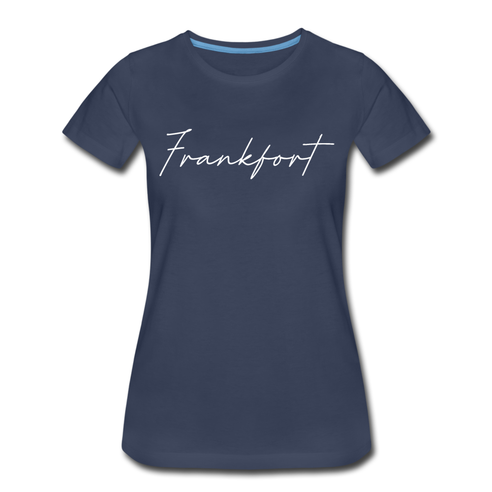 Frankfort Cursive Women's T-Shirt - navy