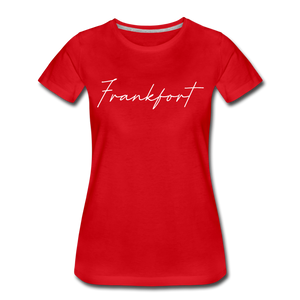 Frankfort Cursive Women's T-Shirt - red