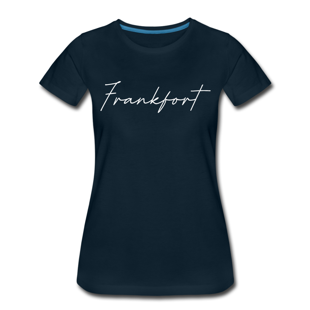 Frankfort Cursive Women's T-Shirt - deep navy