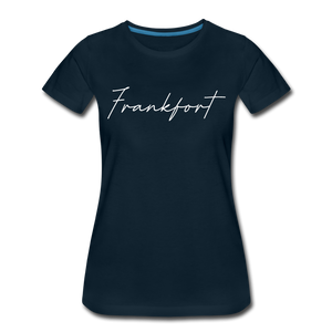 Frankfort Cursive Women's T-Shirt - deep navy