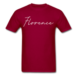 Florence Cursive T-Shirt - dark red