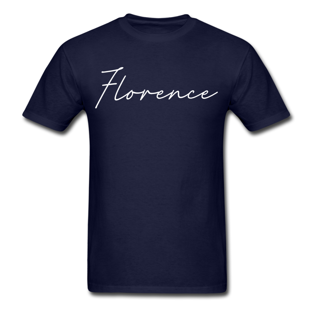 Florence Cursive T-Shirt - navy