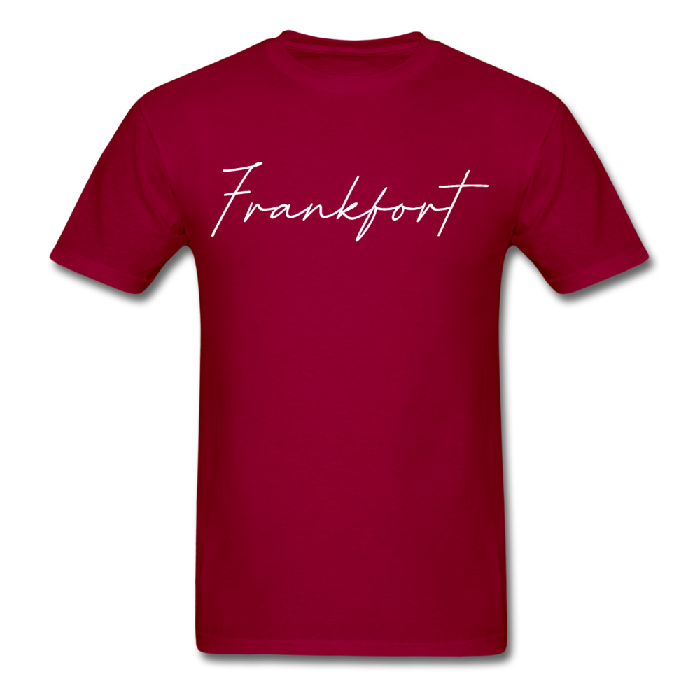 Frankfort Cursive T-Shirt - dark red