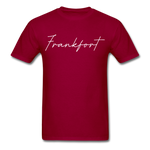 Frankfort Cursive T-Shirt - dark red