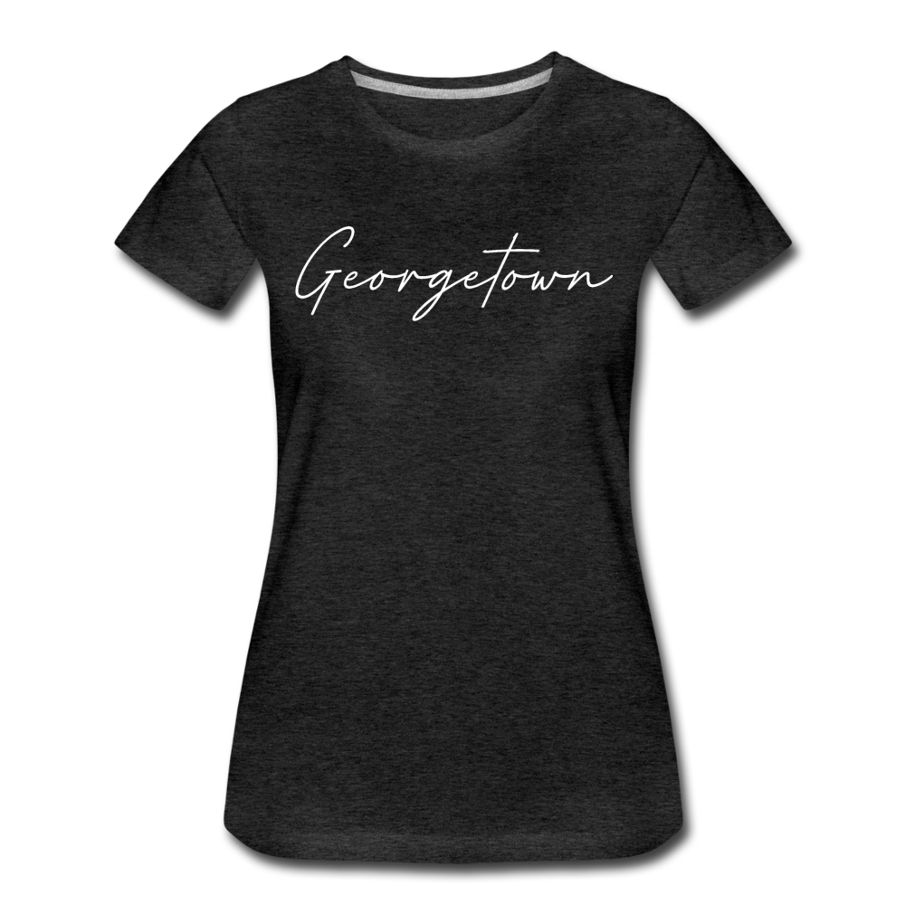 Georgetown Cursive Women's T-Shirt - charcoal gray