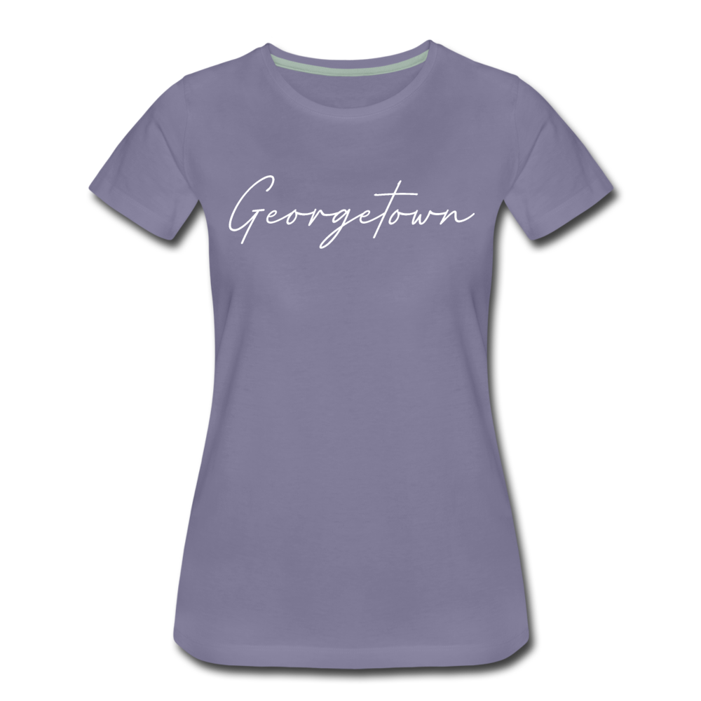 Georgetown Cursive Women's T-Shirt - washed violet