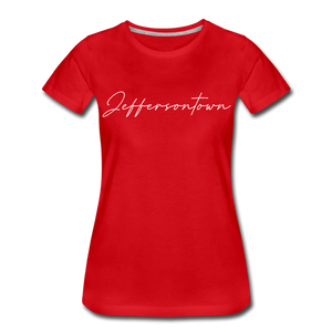 Jeffersontown Cursive Women's T-Shirt - red