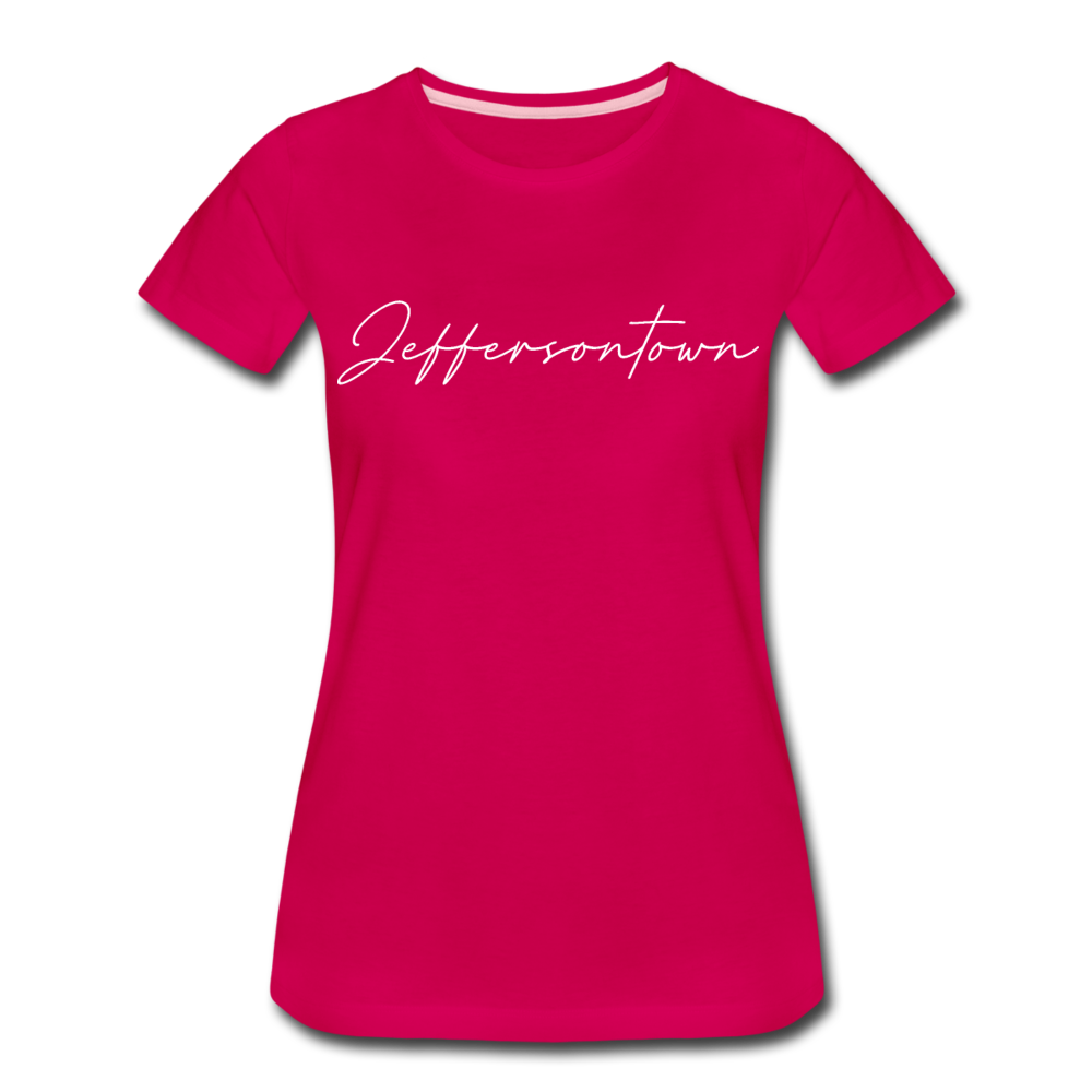 Jeffersontown Cursive Women's T-Shirt - dark pink