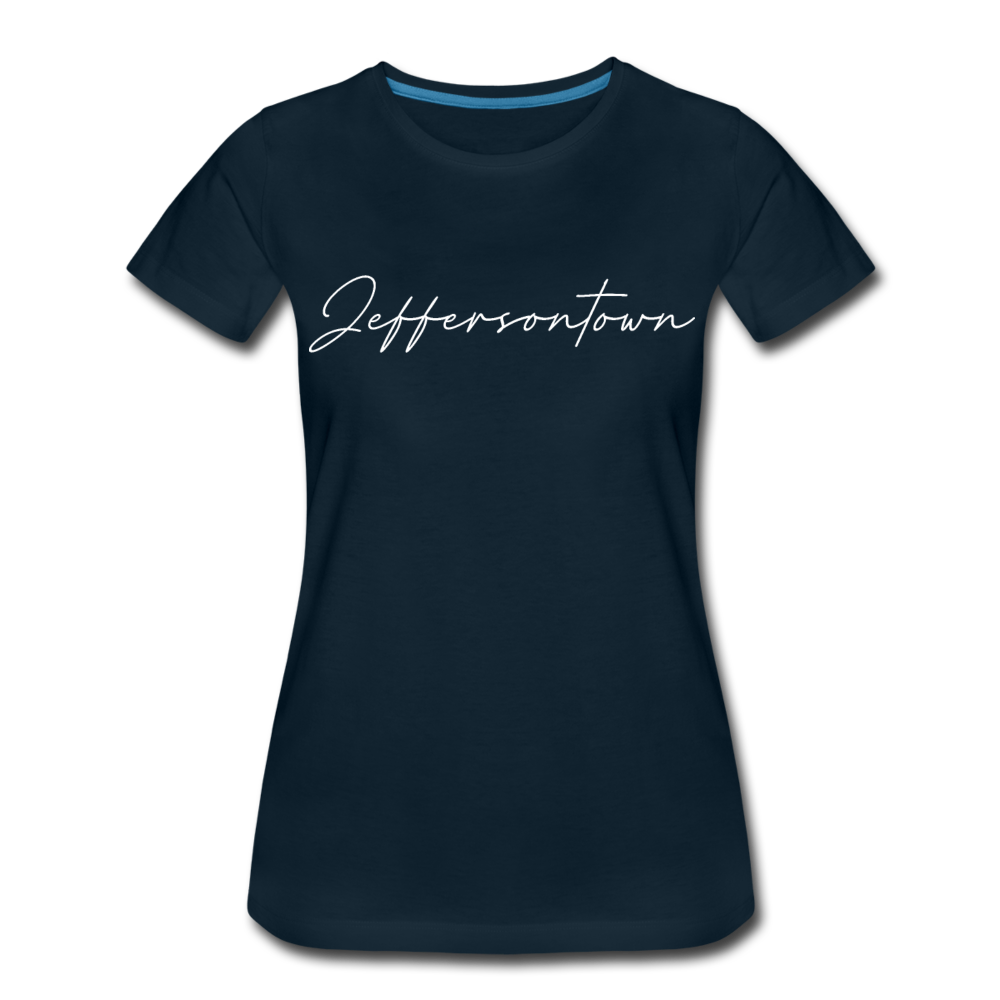 Jeffersontown Cursive Women's T-Shirt - deep navy